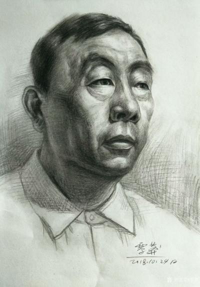覃莽日记-覃莽近期人物素描头像画汇总4幅（2018年10月下旬素描作品集）【图1】