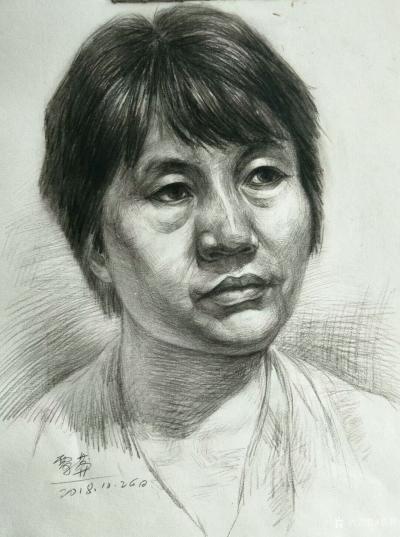 覃莽日记-覃莽近期人物素描头像画汇总4幅（2018年10月下旬素描作品集）【图2】