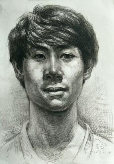 覃莽日记-覃莽近期人物素描头像画汇总4幅（2018年10月下旬素描作品集）【图3】