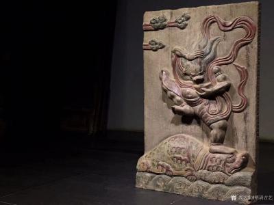 明清古艺收藏-艺术品青石彩绘《魁星点斗》，尺寸：高77cm宽50cm厚13
cm，器型罕见、【图2】