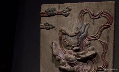 明清古艺收藏-艺术品青石彩绘《魁星点斗》，尺寸：高77cm宽50cm厚13
cm，器型罕见、【图3】