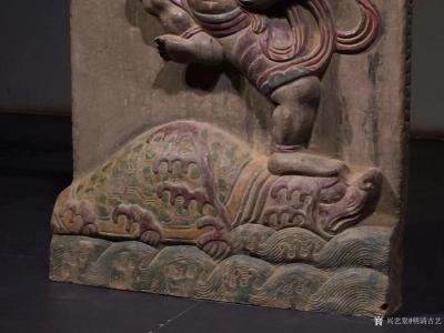 明清古艺收藏-艺术品青石彩绘《魁星点斗》，尺寸：高77cm宽50cm厚13
cm，器型罕见、【图4】