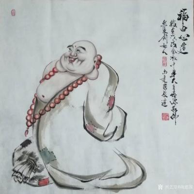 尚建国日记-国画人物画《福由心造》，尺寸四尺斗方68x68cm，戊戍年金秋尚建国国画人物～佛【图1】