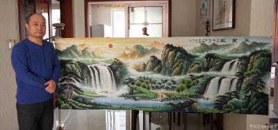 宁建华日记-国画彩墨山水画《雪融山河春》，尺寸：大八尺四尺240x128cm；国画彩墨山水画【图4】