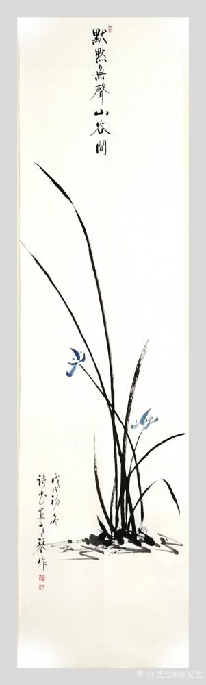 秦发艺日记-国画花鸟兰花四条屏，四尺对开38x138cm，大雅，雅到窒息…
兰花四条屏之一【图2】
