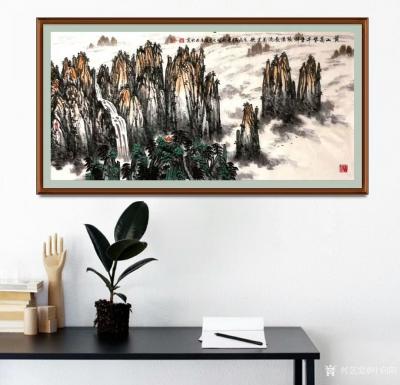 叶向阳日记-翰墨颂中华：《黄山高耸千重银银瀑长流万里歌》，叶向阳国画山水画作品欣赏，恭请亲朋【图2】