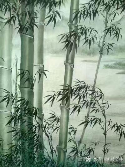 刘文生收藏-国家一級美朮師，国禮書畫家：北石山人劉文生的中国畫作品《竹根相連友誼万万年》做为【图3】