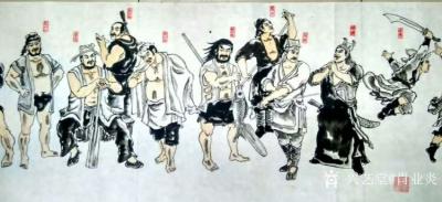 肖业炎日记-国画人物画长卷《水浒英雄图》，这是我早期的人物画长卷，108个水浒英雄人物逐一刻【图5】