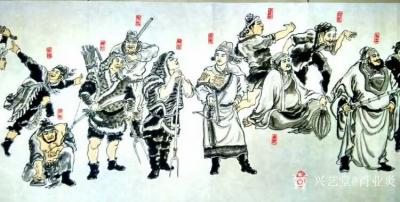 肖业炎日记-国画人物画长卷《水浒英雄图》，这是我早期的人物画长卷，108个水浒英雄人物逐一刻【图6】