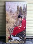 凌振宁日志-油画人物画乡村少女题材系列作品四幅，乡村的气息，恬静朴实，与【图1】