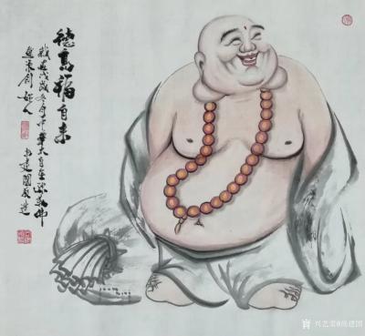 尚建国日记-国画人物画《坐观云起》，尺寸六尺98x 180cm；人物画《德高福自来》两幅不同【图3】