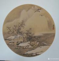 艺术家高勇利日记:国画山水画《仿古山水》系列作品4幅，材质：圆光卡纸，尺寸：5【图1】