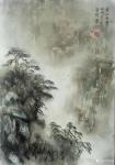 陈刚日志-国画山水画《山静瀑声喧》，《黄山雨雾》，尺寸55x100cm【图2】