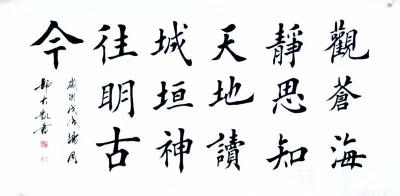 郭大凯日记-楷书书法作品《鹏鸟图南，厚德载物》，尺寸38x68cm。第二幅楷书书法作品文稿：【图2】