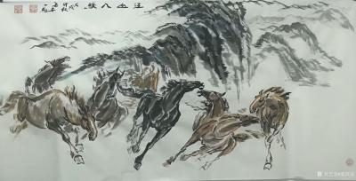 邵西安日记-国画动物画骏马系列《江山八骏》《八骏雄风图》，尺寸四尺整张68x138cm，戊戍【图2】