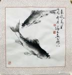 冯增木日志-国画鱼小品一组《东风万里》《四海同春》《祥和自如》《湖光春色【图1】