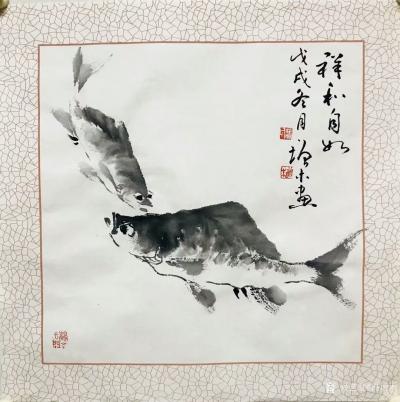 冯增木日记-国画鱼小品一组《东风万里》《四海同春》《祥和自如》《湖光春色》《天地世长春》，尺【图4】