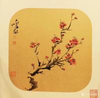 艺术家周鹏飞日记:国画花鸟画梅花系列作品，今天大雪，折梅示红暖心⋯
尺寸四尺【图1】