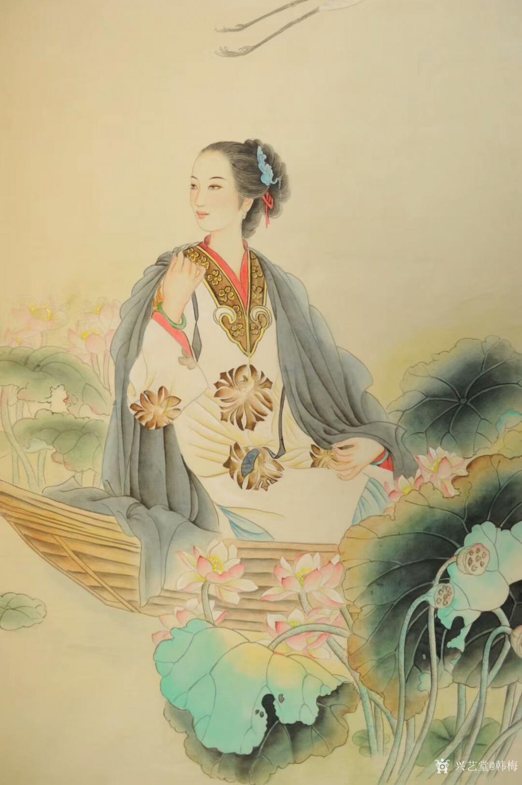 韩梅国画作品《才女李清照》【图1】
