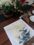 马晓薇日志-国画花鸟画静物写生作品《菊花》，尺寸小品36x50cm，附诗【图1】
