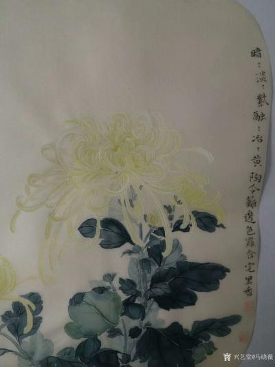 马晓薇日记-国画花鸟画静物写生作品《菊花》，尺寸小品36x50cm，附诗文：“暗暗淡淡紫，融【图3】
