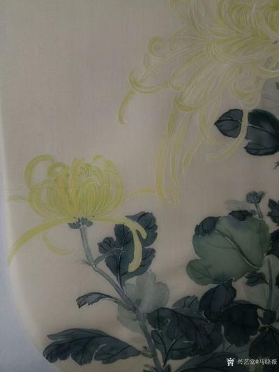 马晓薇日记-国画花鸟画静物写生作品《菊花》，尺寸小品36x50cm，附诗文：“暗暗淡淡紫，融【图4】