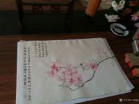 艺术家马晓薇日记:国画花鸟画静物写生作品《杜鹃花》，附楷书题款：戊戍年春月吾携【图1】