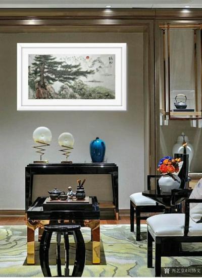 刘协文日记-国画山水画迎客松系列作品《劲松》，作品尺寸八尺整张340x130cm，迎客松寓意【图3】