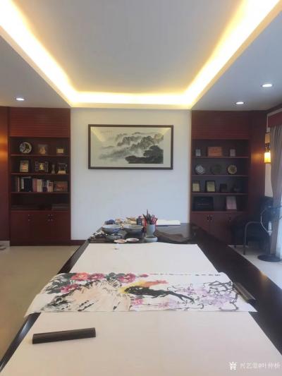 叶仲桥日记-新完成国画花鸟画牡丹系列作品《富贵吉祥》，尺寸四尺竖幅68x138cm；
  【图3】