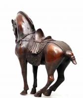 艺术家明清古艺收藏:收藏品：《紫铜鬃红战马》，材质紫铜，颜色鬃红，战马体态健硕，【图0】