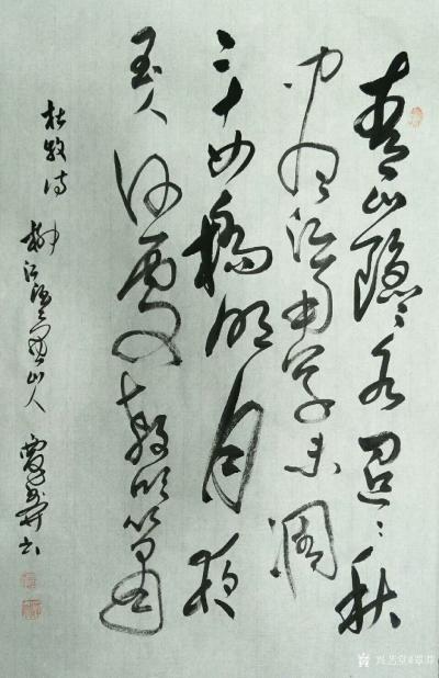 覃莽日记-我的草书书法作品三幅分享，有美感、有情感就有艺术感 ；
  第一幅草书书法，（【图1】