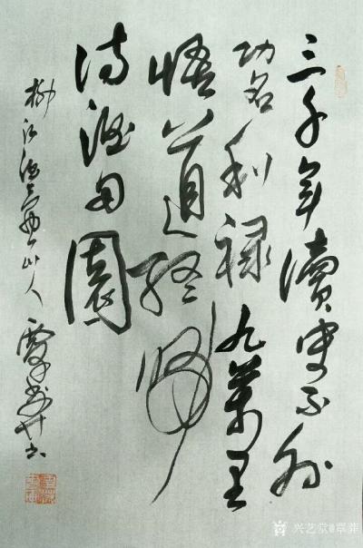 覃莽日记-我的草书书法作品三幅分享，有美感、有情感就有艺术感 ；
  第一幅草书书法，（【图2】