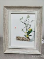 艺术家刘晓宁日记:禅花门手绘作品欣赏，附装裱效果图。
禅花门手绘作品讲究主题【图1】