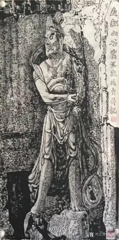马培童日记-《去心追手摩、麦积山立传》马培童焦墨画感悟笔记之（68）
  用焦墨表现麦积山【图1】
