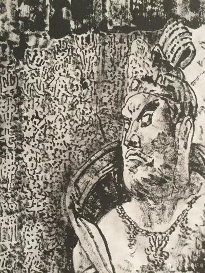 马培童日记-《去心追手摩、麦积山立传》马培童焦墨画感悟笔记之（68）
  用焦墨表现麦积山【图3】