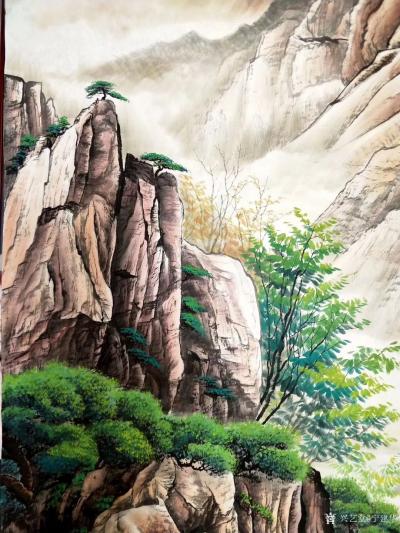 宁建华日记-国画彩墨山水画《源远流长》，尺寸270*240cm；
  2019年最新巨幅彩【图3】