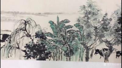 金新宇收藏-俺家老爷子的《百牛图》长卷下半节，整卷长18．8米长，画心宽35厘米。应大家的要【图1】