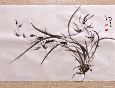 周牧天日记-周牧天国画兰花，50幅，最后一幅书竟是发帖自带，啧啧【图5】