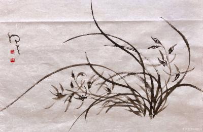 周牧天日记-周牧天国画兰花，50幅，最后一幅书竟是发帖自带，啧啧【图21】