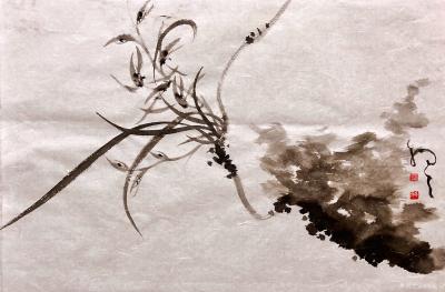 周牧天日记-周牧天国画兰花，50幅，最后一幅书竟是发帖自带，啧啧【图33】