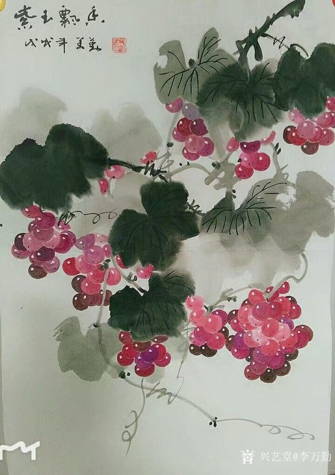 李万勤国画作品《至紫玉飘香》