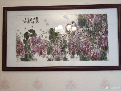 郑诚收藏-我的结缘国画作品，客户装裱上墙以后返图，有山水画花鸟画，其中竟然有客户及作品合影【图3】