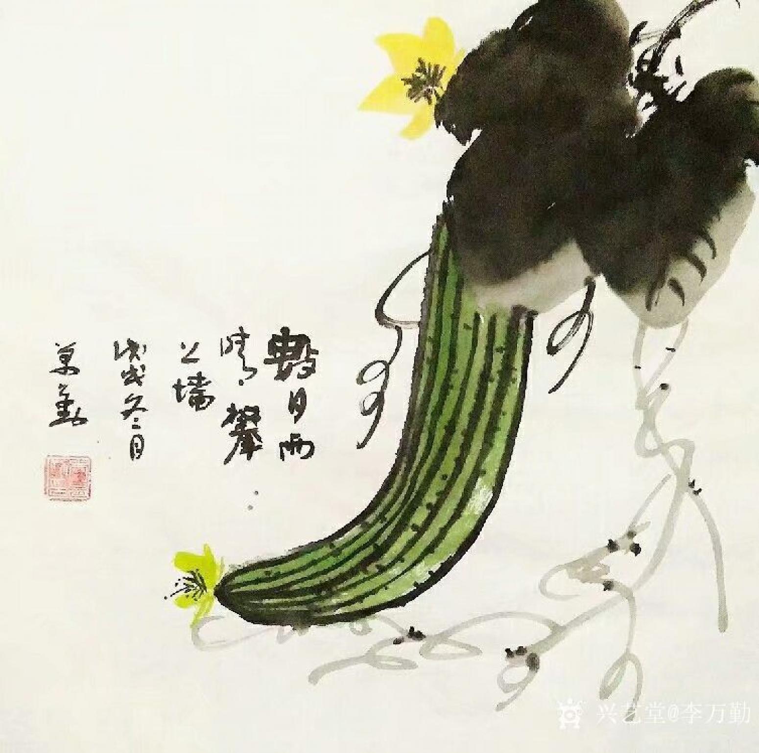 李万勤国画作品《数日雨晴攀上墙》