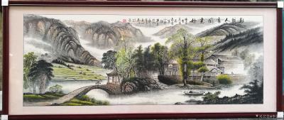 李崇山日记-为客人定制一幅88/208勤耕人家风光好的山水，以小孩读书，大人耕耘，老人家怡乐【图1】