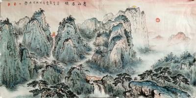 石不言日记-国画山水画作品欣赏《锦绣家园》，尺寸四尺竖幅68x138cm，创作时间戊戍年冬月【图3】