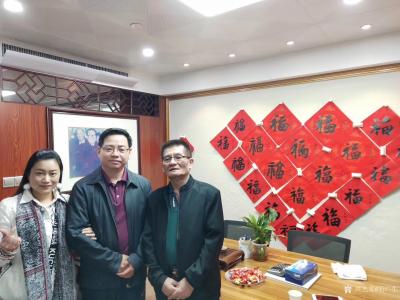 石广生生活-诗画为缘，以文会友，以武会友；
  诗画为缘。因为喜欢我的画，开平方总今天在广【图1】