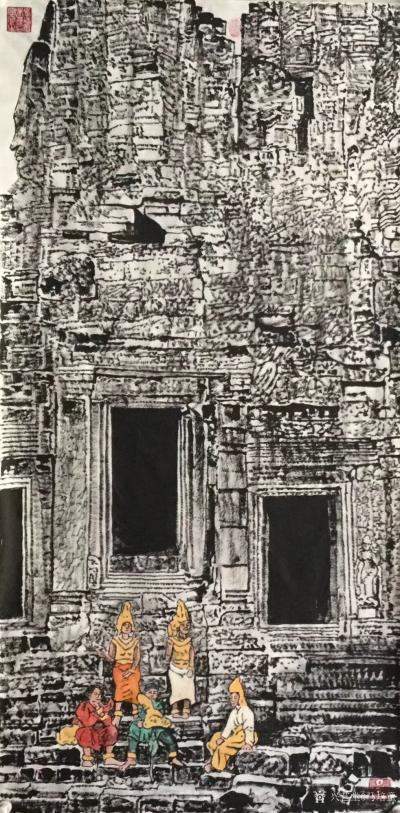 马培童日记-《焦墨用笔重，笔笔生发 ，笔笔枯》马陪童焦墨画感悟笔迹之（76）
  焦墨画石【图3】