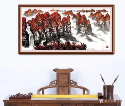 叶向阳日记-翰墨颂中华:《鸿运当头银瀑欢歌》，国画山水画作品欣赏。新春将至，恭祝亲朋好友猪年【图2】