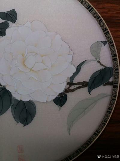 马晓薇日记-国画工笔团扇面茶花作品一幅完成分享图片给大家欣赏。
   羡慕南方有茶花，一定【图3】