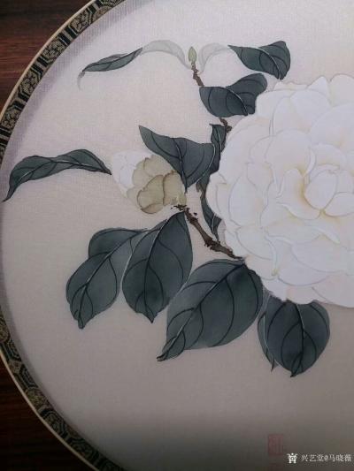 马晓薇日记-国画工笔团扇面茶花作品一幅完成分享图片给大家欣赏。
   羡慕南方有茶花，一定【图4】